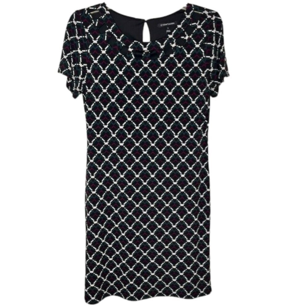 41 Hawthorn Black Jersey Sheath Dress, Cut Out Accent - Black/Multi - S
